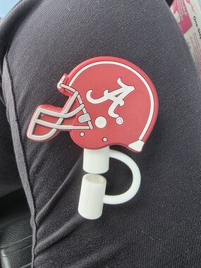 Alabama Crimson Straw Caps Red & White & FOOTBALL